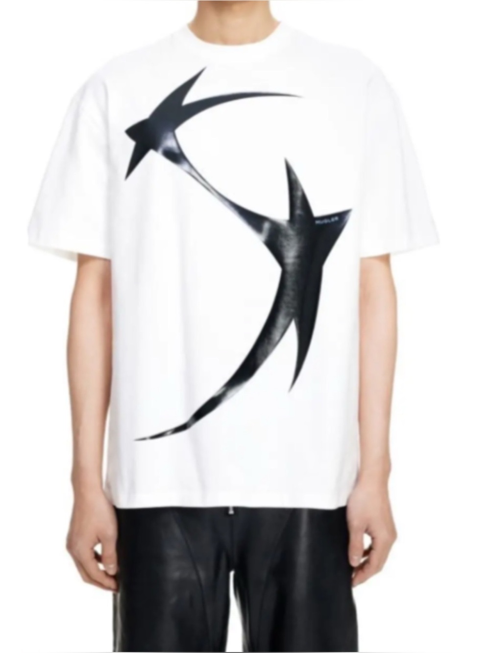 MUGLER × H&M :Logo Star Motif Graphic Tee Nwt